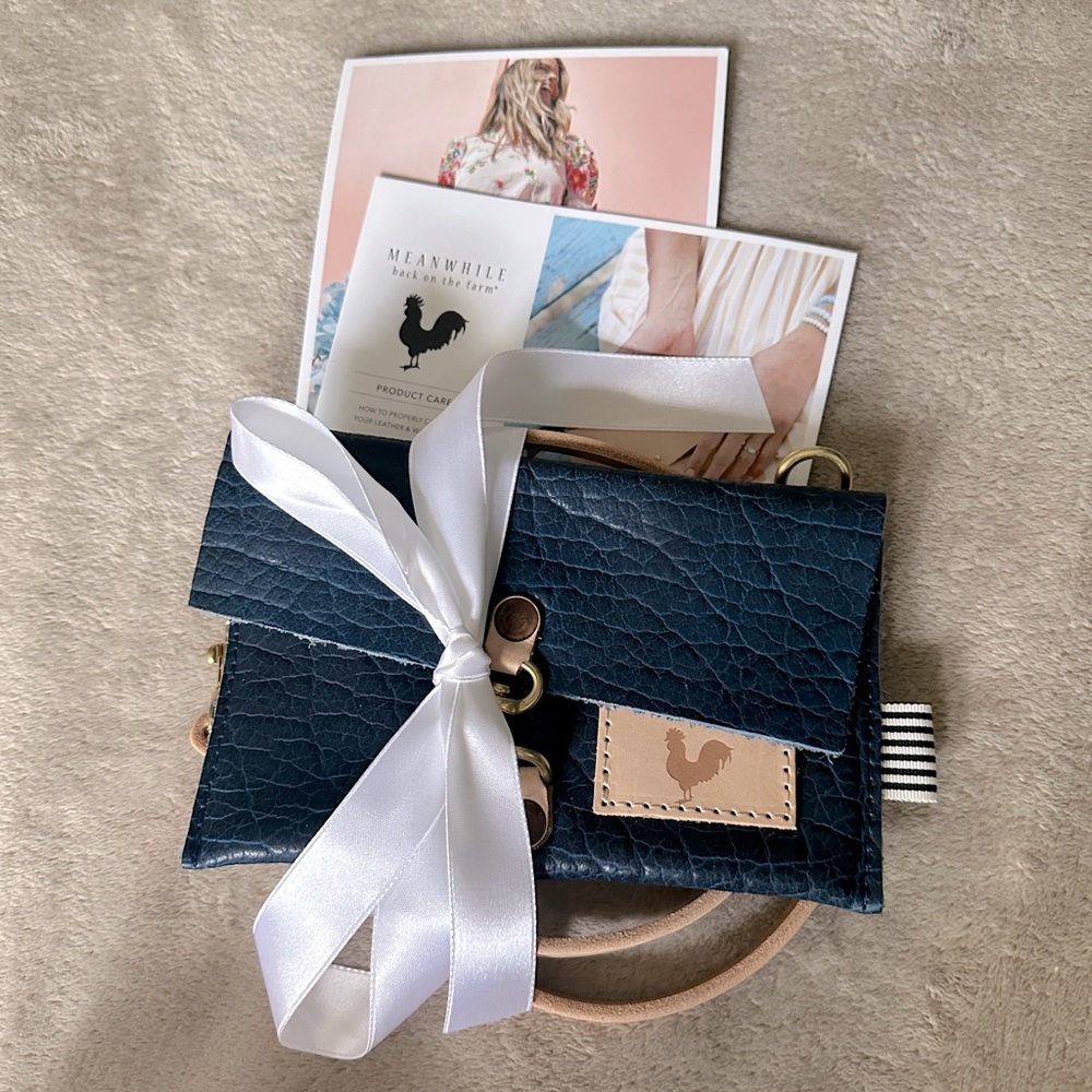 SOLD! Meanwhile Back on the Farm Blue Bison clutch/crossbody bag